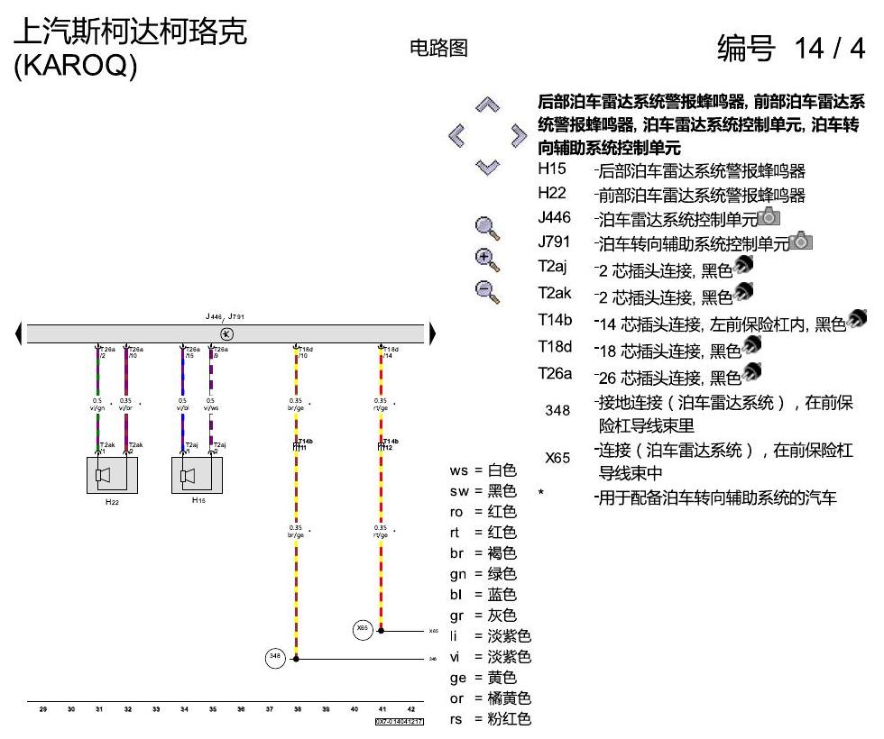 斯柯达柯珞克 PDC 电路图