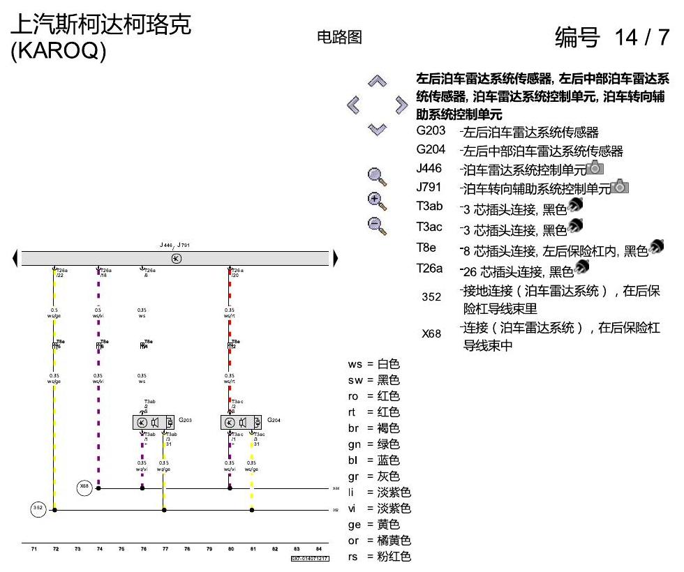 斯柯达柯珞克 PDC 电路图