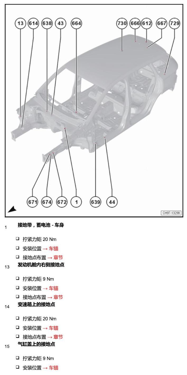 斯柯达柯珞克 接地 电路图
