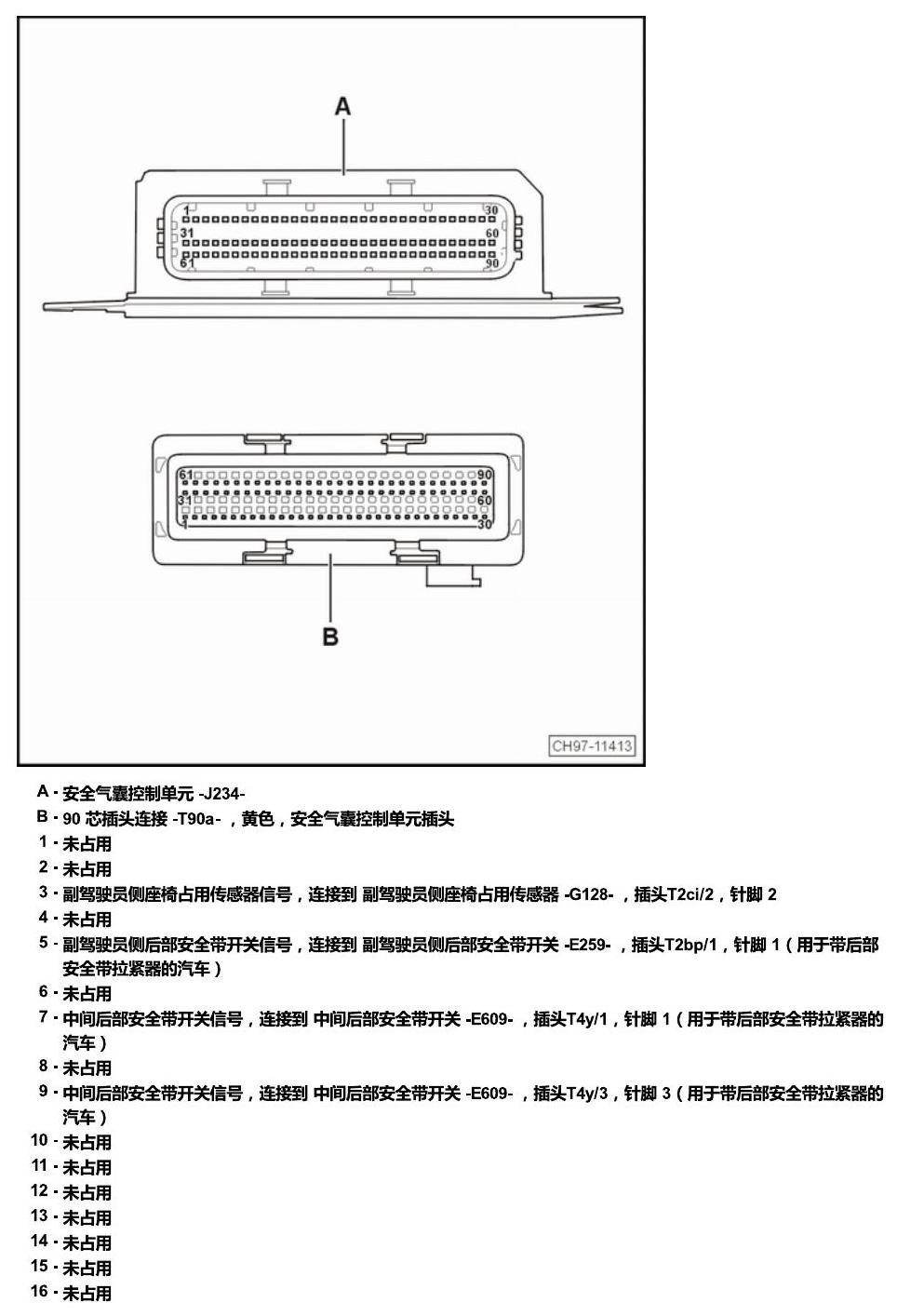 斯柯达柯珞克 汽车中部的控制单元 电路图