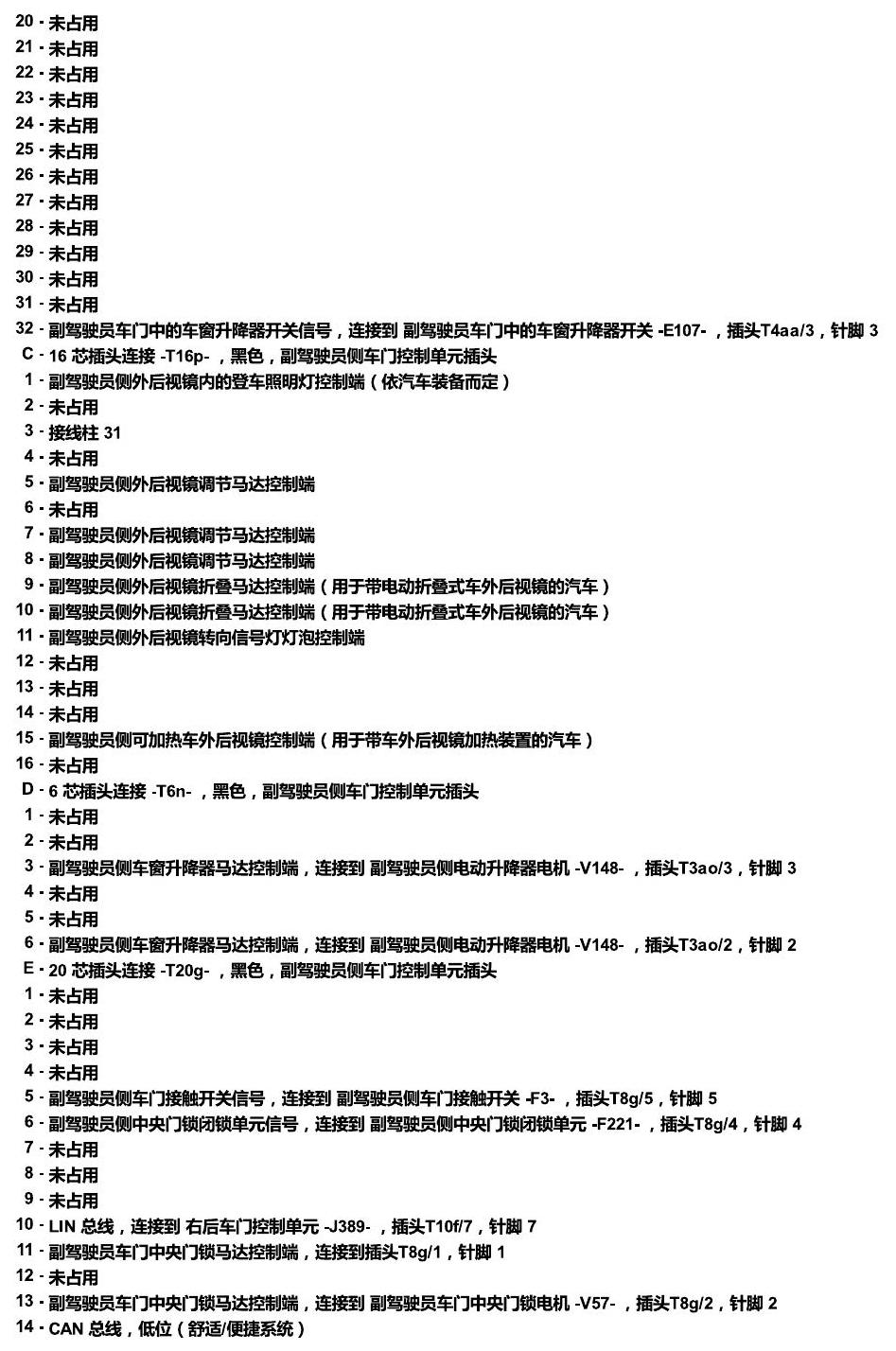 斯柯达柯珞克 汽车中部的控制单元 电路图