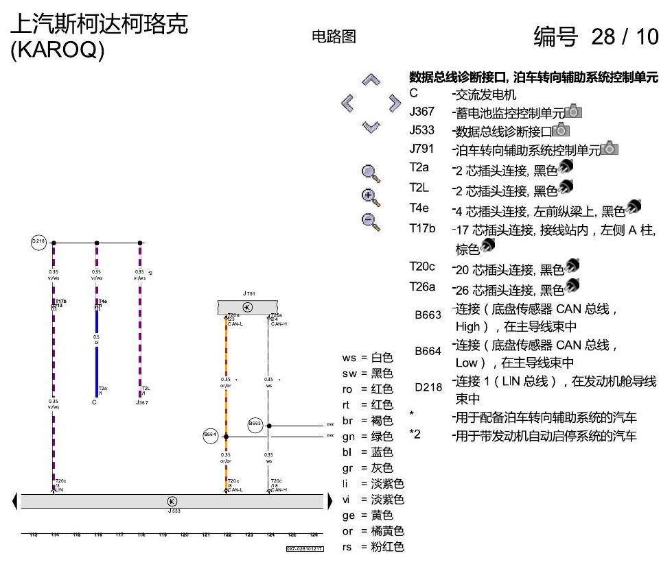 斯柯达柯珞克 数据总线联网 电路图