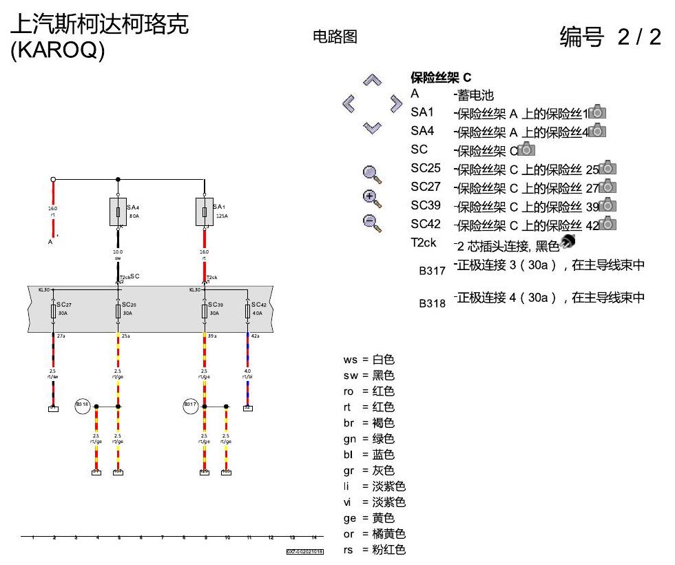 斯柯达柯珞克 舒适便捷系统 电路图