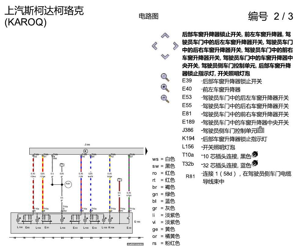 斯柯达柯珞克 舒适便捷系统 电路图
