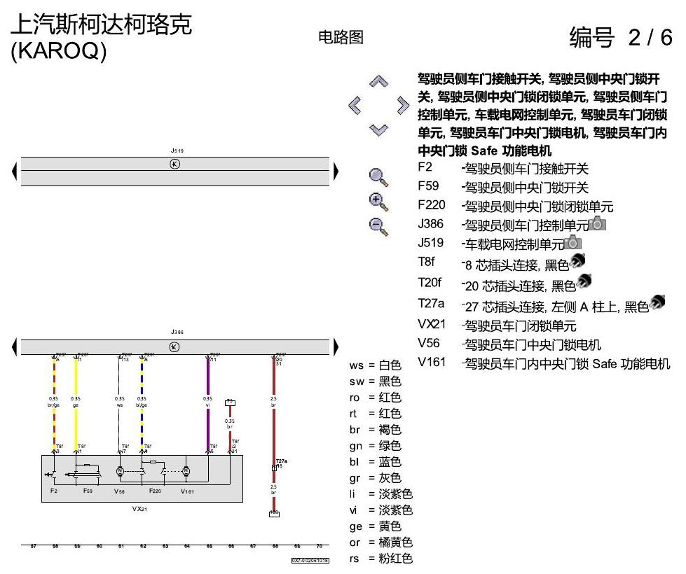 斯柯达柯珞克 舒适便捷系统 电路图
