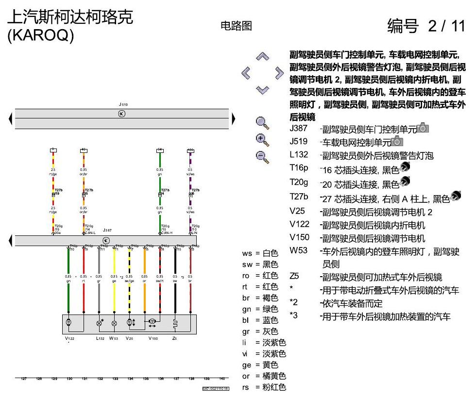 斯柯达柯珞克 舒适便捷系统 电路图