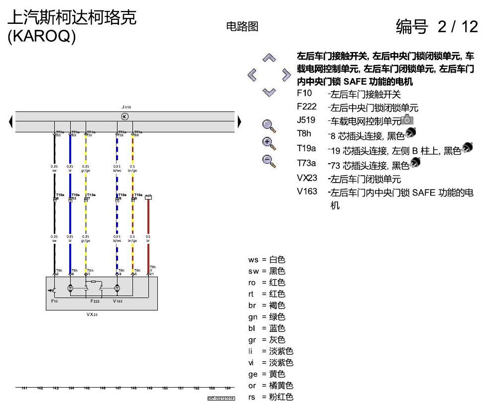 斯柯达柯珞克 舒适便捷系统 电路图