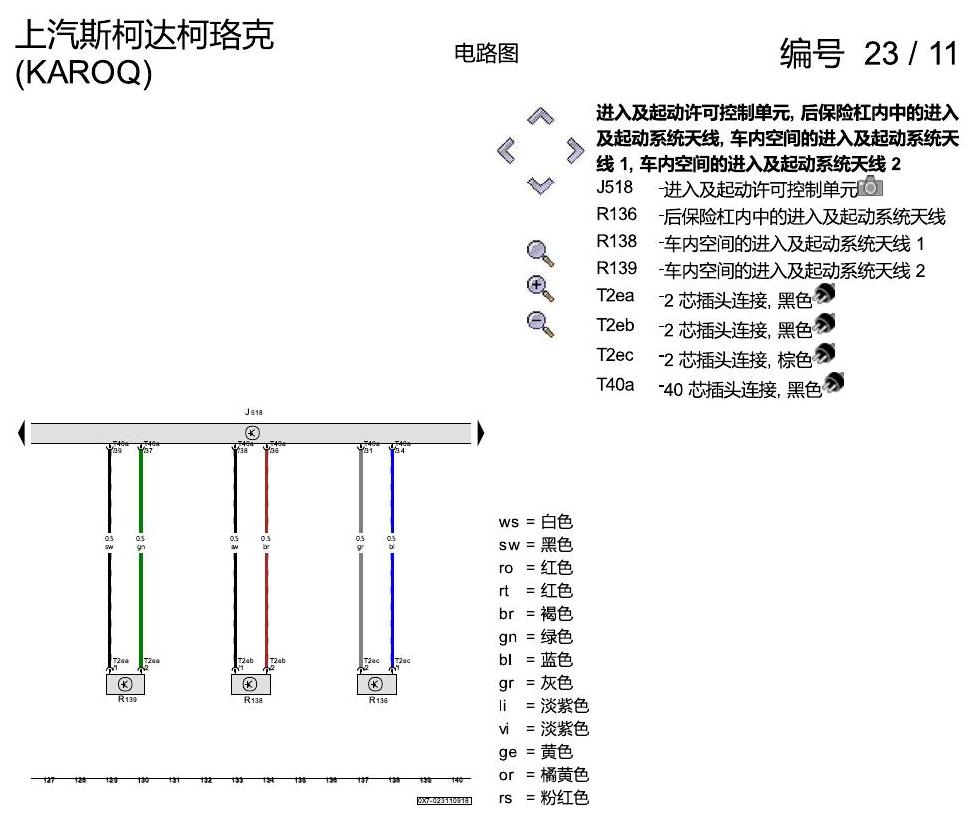 斯柯达柯珞克 进入及启动许可 电路图