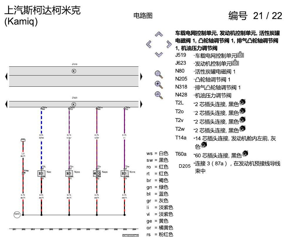 斯柯达柯米克 1.5 发动机 DLXA 电路图