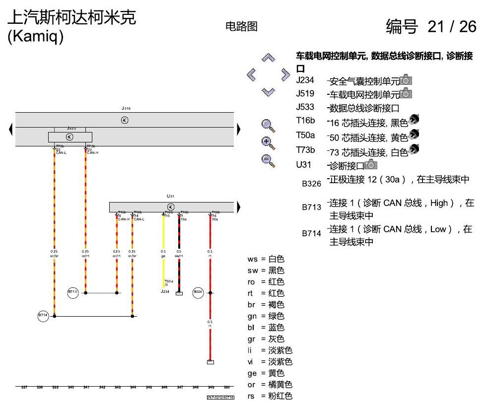 斯柯达柯米克 1.5 发动机 DLXA 电路图