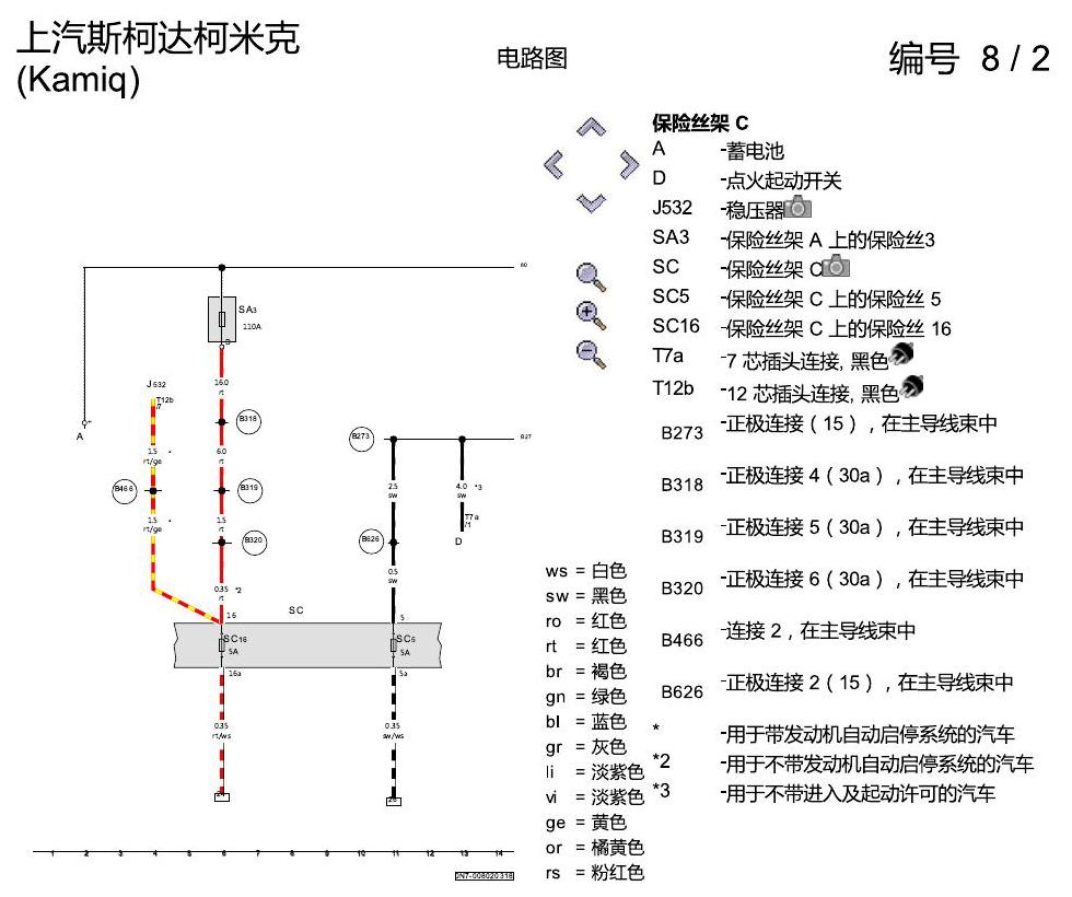斯柯达柯米克 仪表 电路图