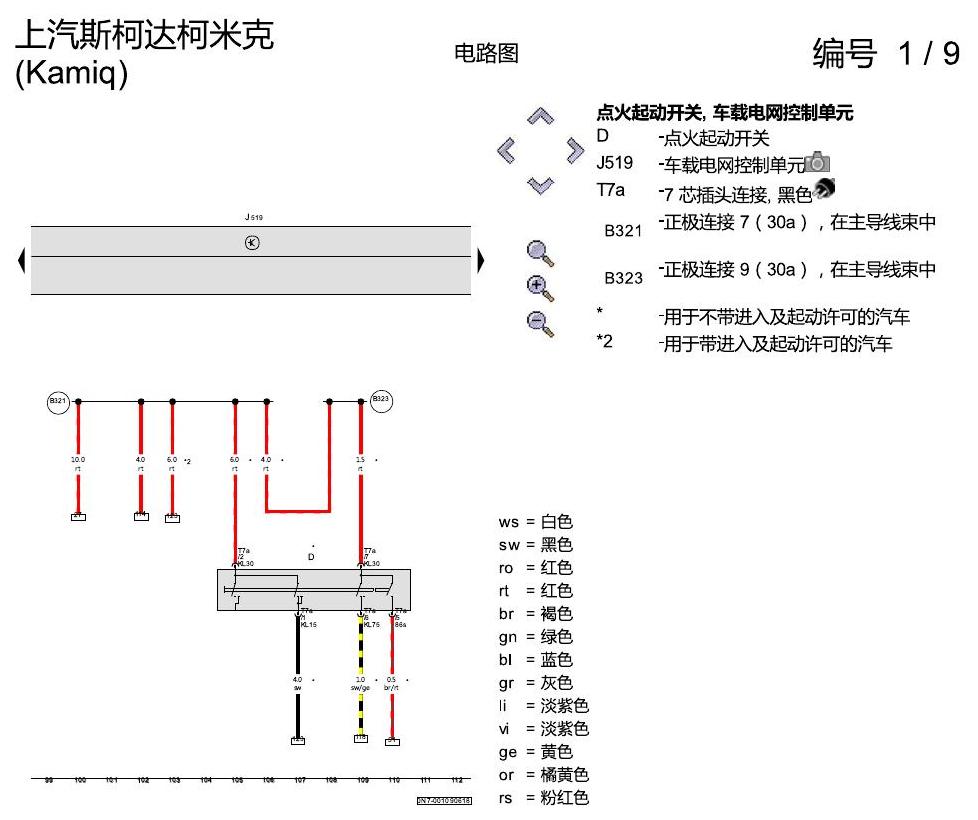 斯柯达柯米克 基本装备 电路图