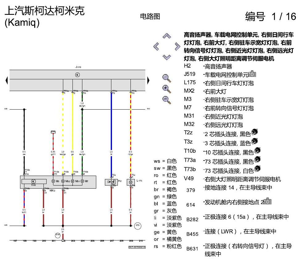 斯柯达柯米克 基本装备 电路图