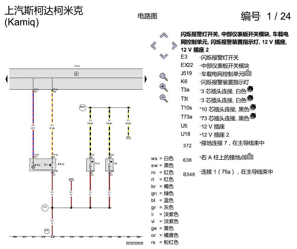 斯柯达柯米克 基本装备 电路图