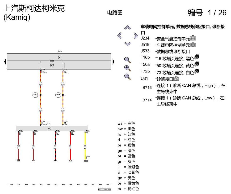 斯柯达柯米克 基本装备 电路图