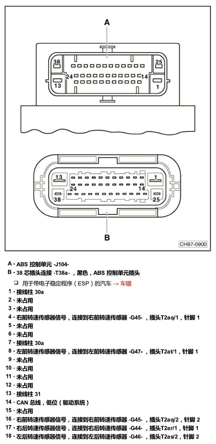 斯柯达柯米克 汽车前部的控制单元 电路图