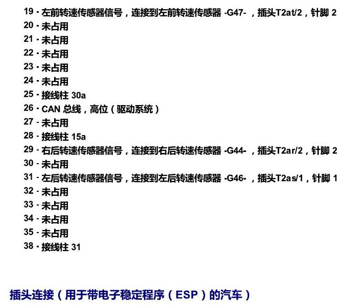 斯柯达柯米克 汽车前部的控制单元 电路图