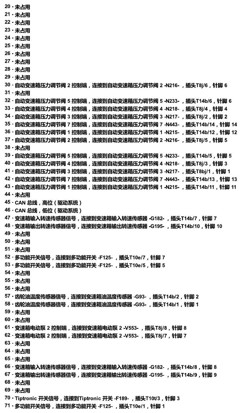 斯柯达柯米克 汽车前部的控制单元 电路图