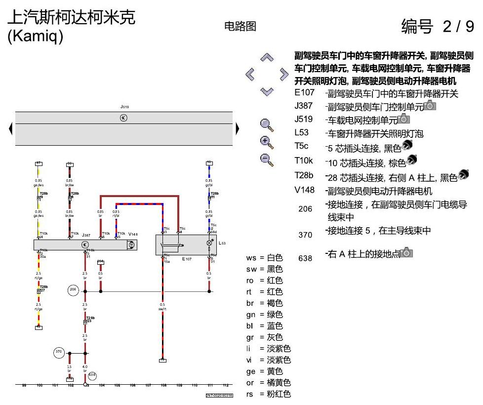 斯柯达柯米克 舒适便捷系统 电路图