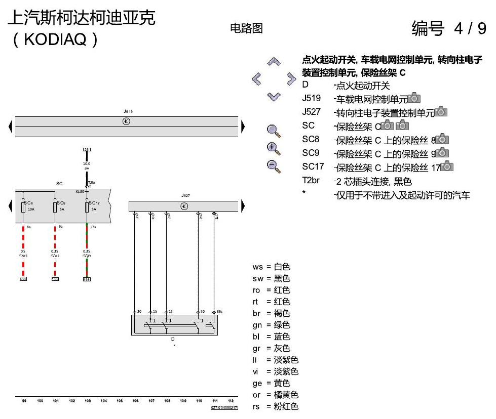 斯柯达科迪亚克 1.8 发动机 CUFA 电路图