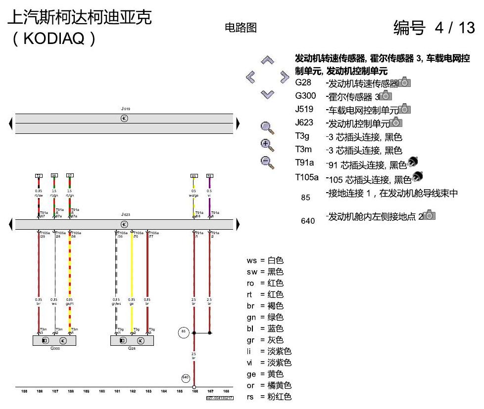 斯柯达科迪亚克 1.8 发动机 CUFA 电路图