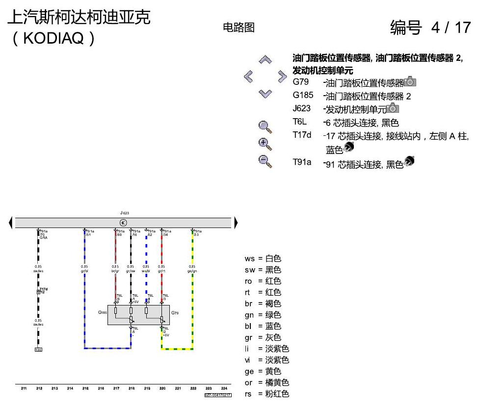 斯柯达科迪亚克 1.8 发动机 CUFA 电路图