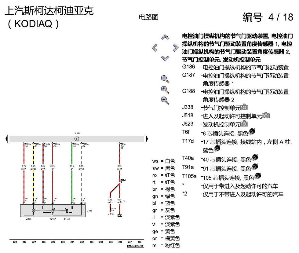斯柯达科迪亚克 1.8 发动机 CUFA 电路图