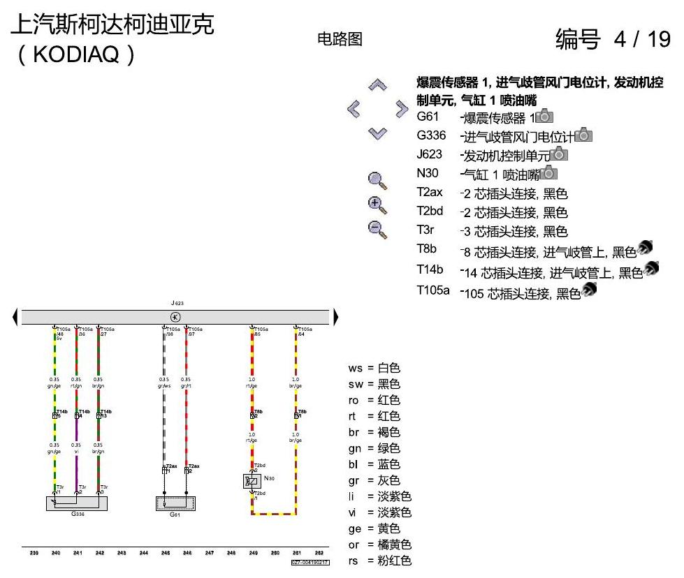 斯柯达科迪亚克 1.8 发动机 CUFA 电路图