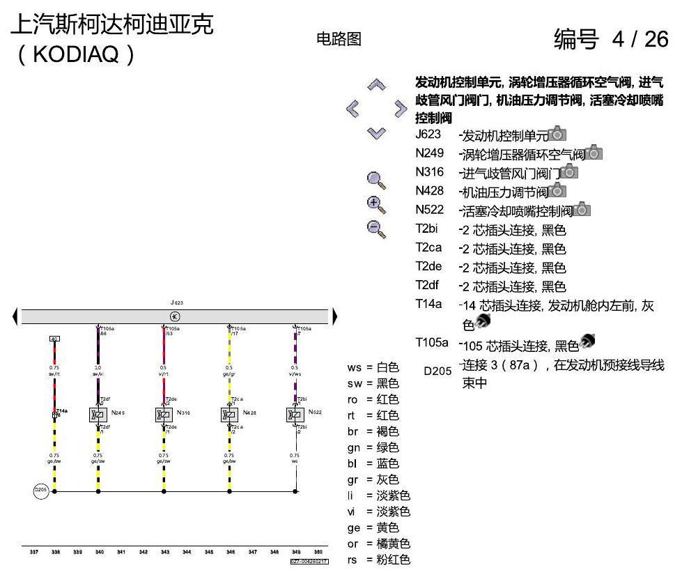 斯柯达科迪亚克 1.8 发动机 CUFA 电路图