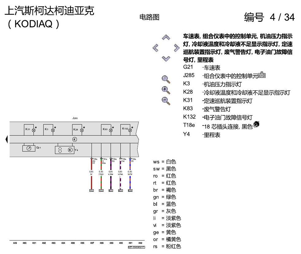 斯柯达科迪亚克 1.8 发动机 CUFA 电路图