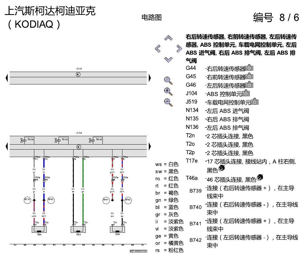 斯柯达科迪亚克 ABS 电路图