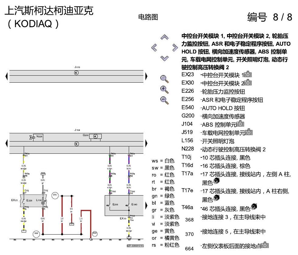 斯柯达科迪亚克 ABS 电路图