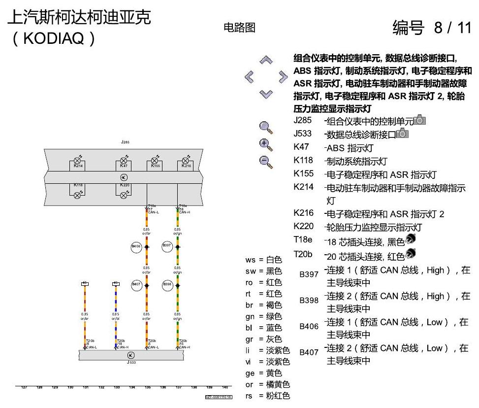 斯柯达科迪亚克 ABS 电路图