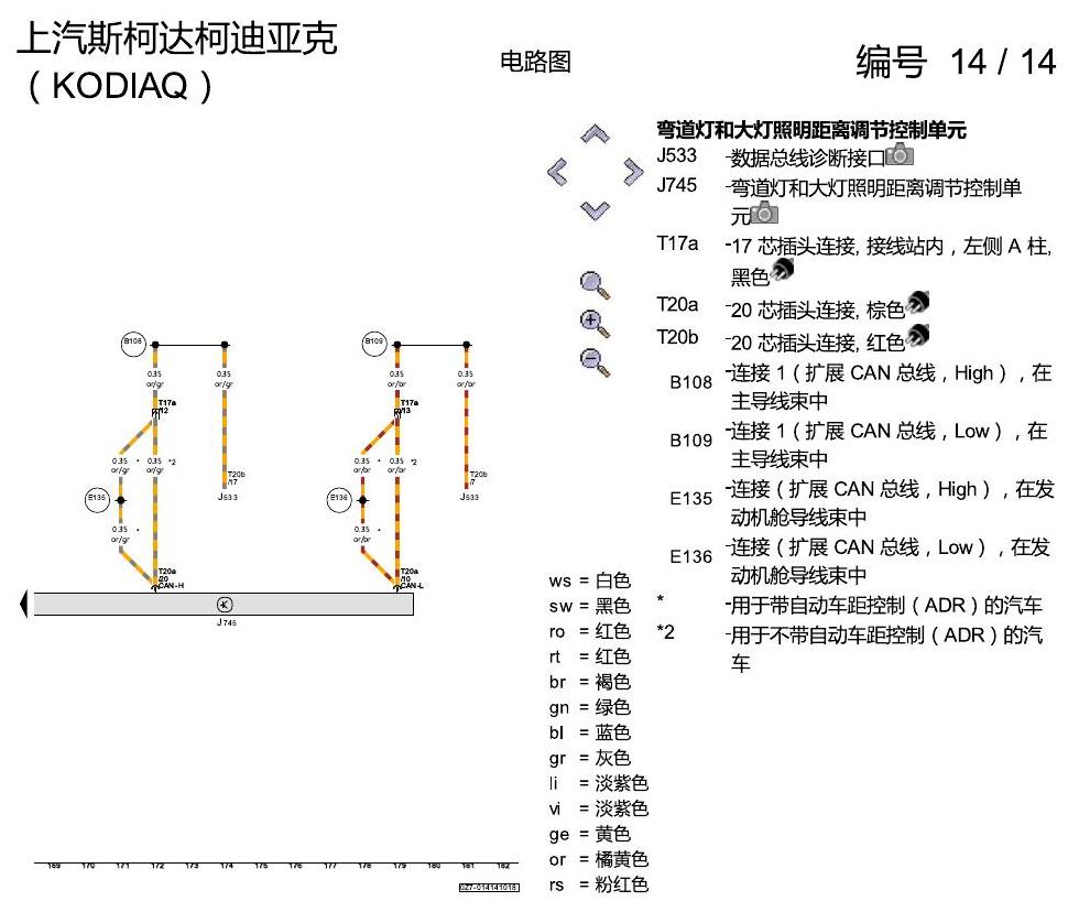 斯柯达科迪亚克 LED 大灯 电路图