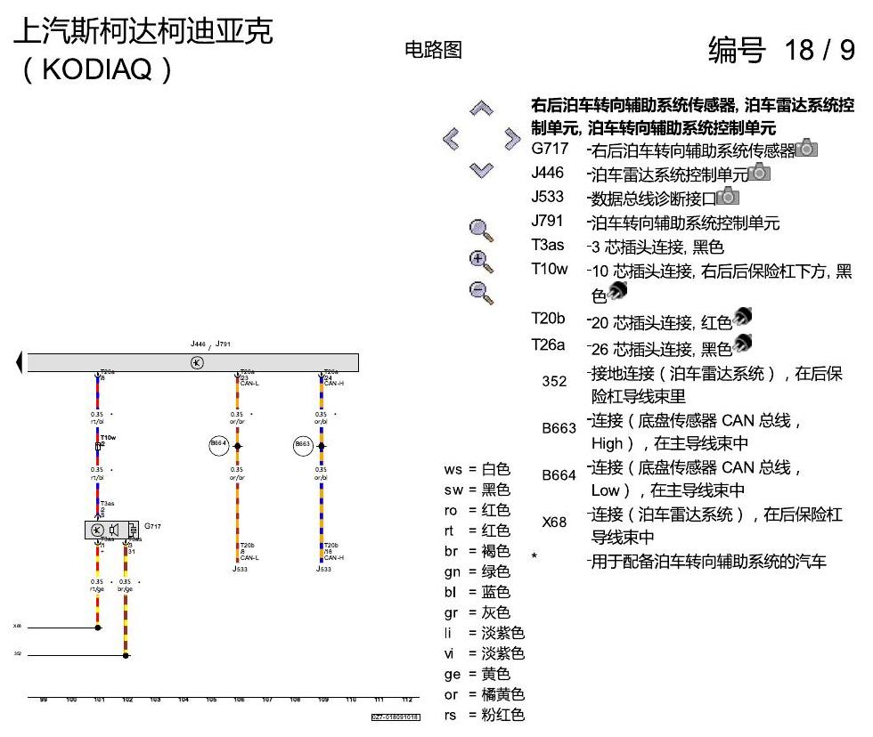 斯柯达科迪亚克 PDC 电路图