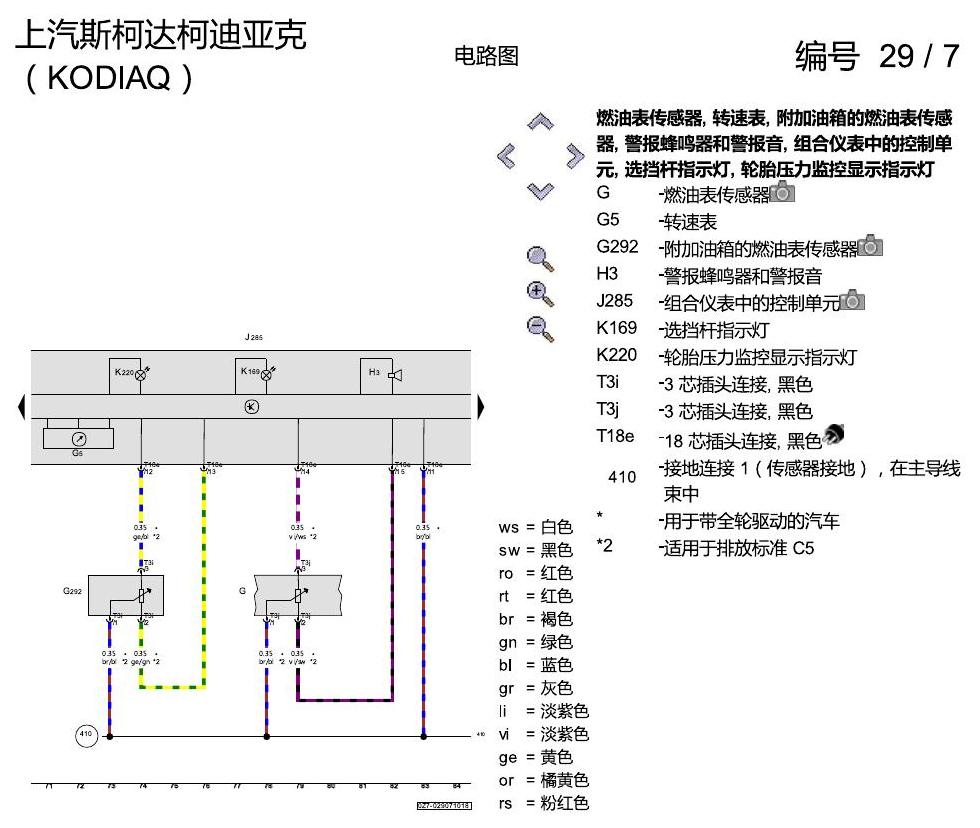 斯柯达科迪亚克 仪表 电路图
