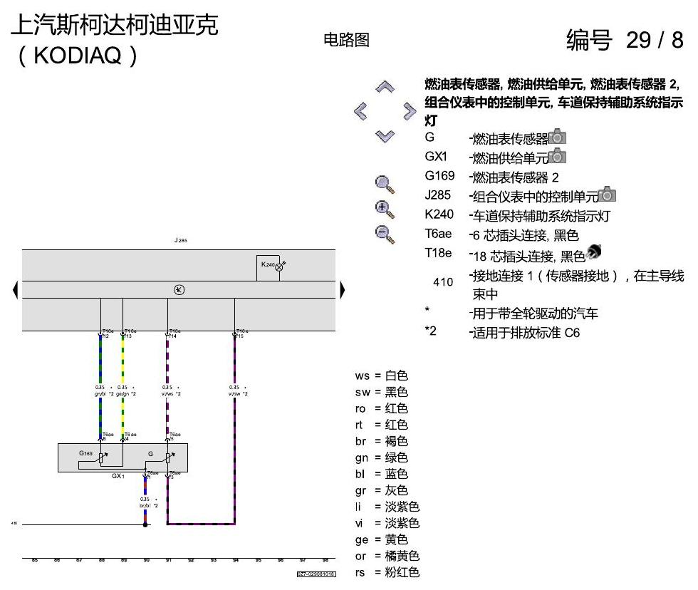 斯柯达科迪亚克 仪表 电路图