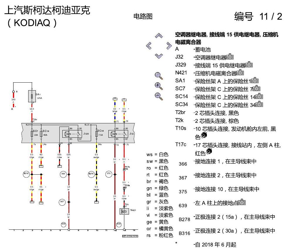 斯柯达科迪亚克 全自动空调 电路图