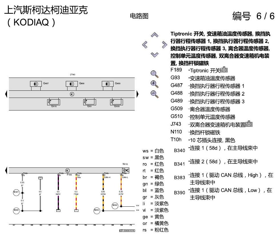 斯柯达科迪亚克 双离合器 DSG 电路图