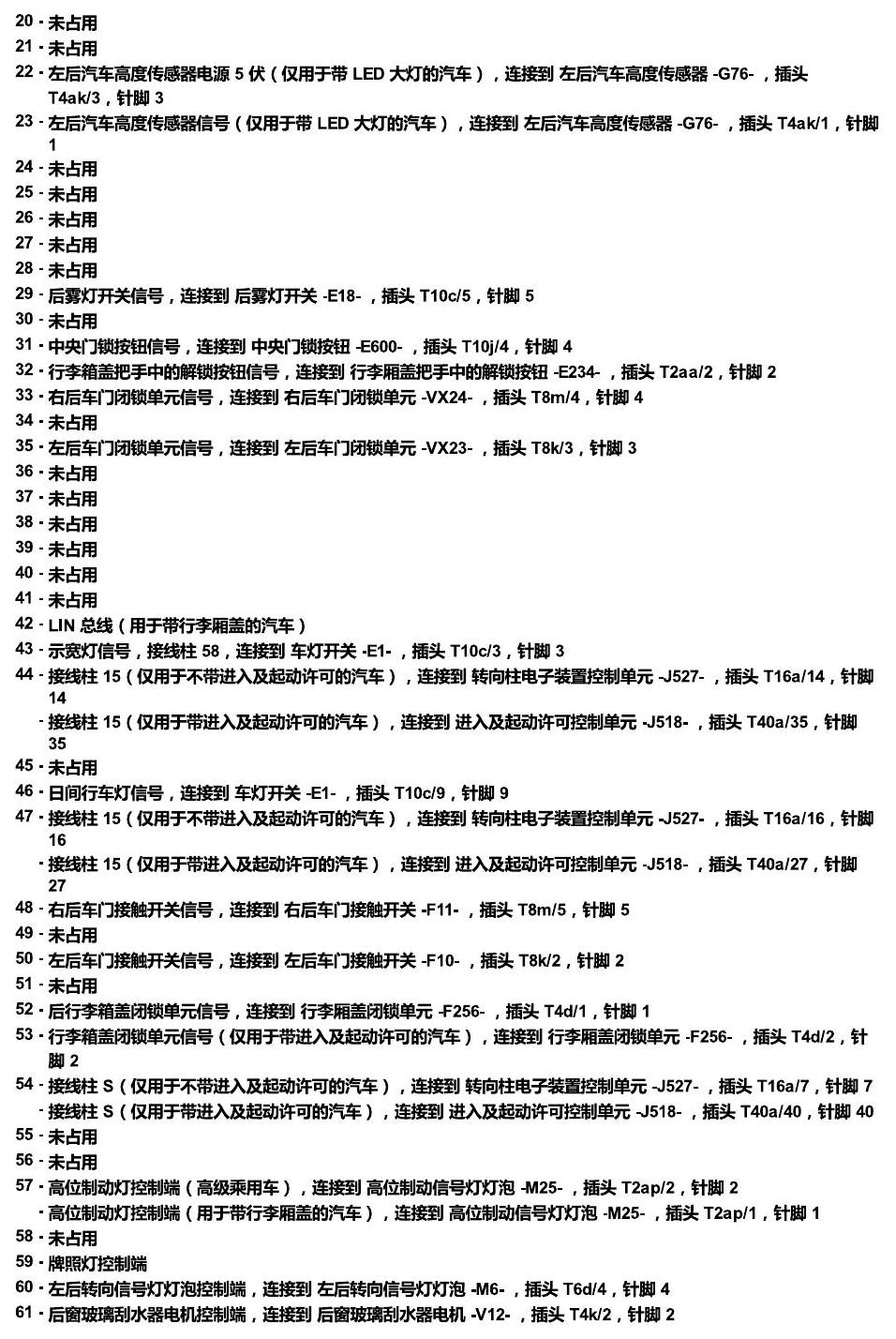 斯柯达科迪亚克 汽车中部的控制单元 电路图