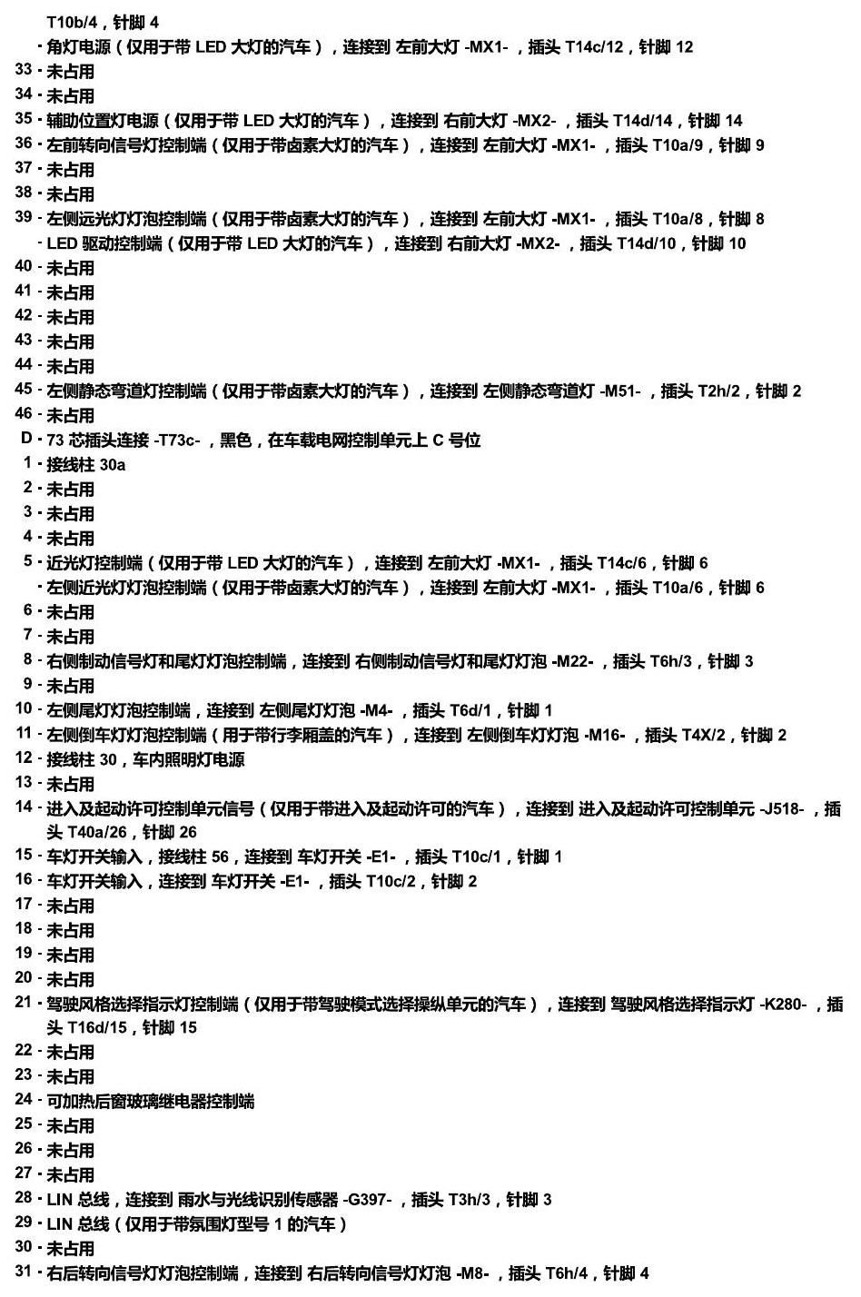 斯柯达科迪亚克 汽车中部的控制单元 电路图