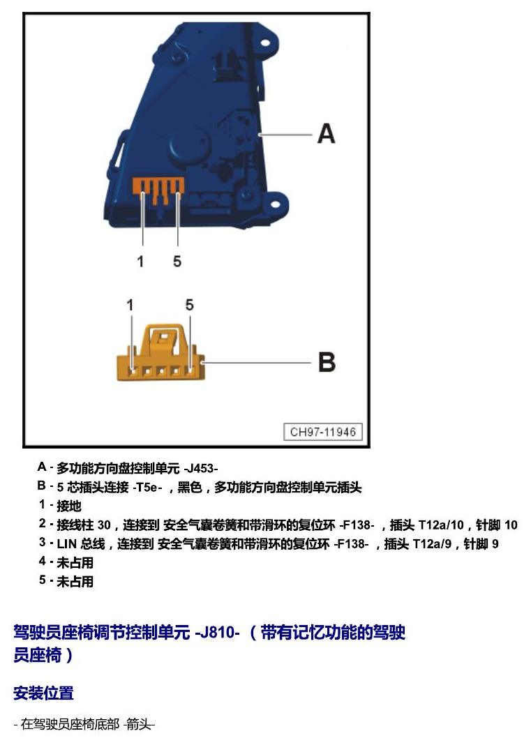斯柯达科迪亚克 汽车中部的控制单元 电路图