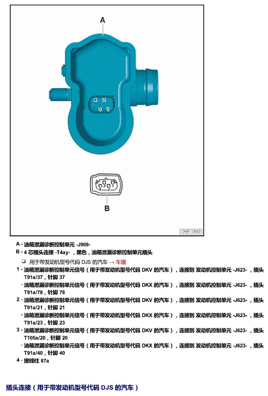 斯柯达科迪亚克 汽车中部的控制单元 电路图