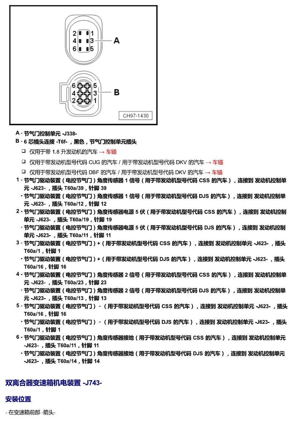 斯柯达科迪亚克 汽车前部的控制单元 电路图