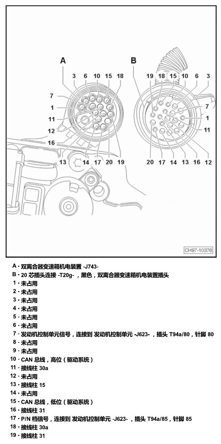 斯柯达科迪亚克 汽车前部的控制单元 电路图