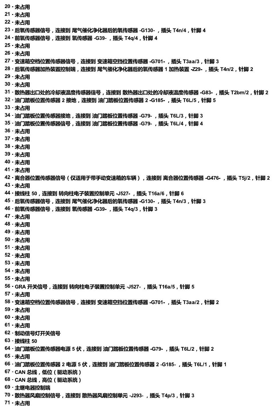 斯柯达科迪亚克 汽车前部的控制单元 电路图