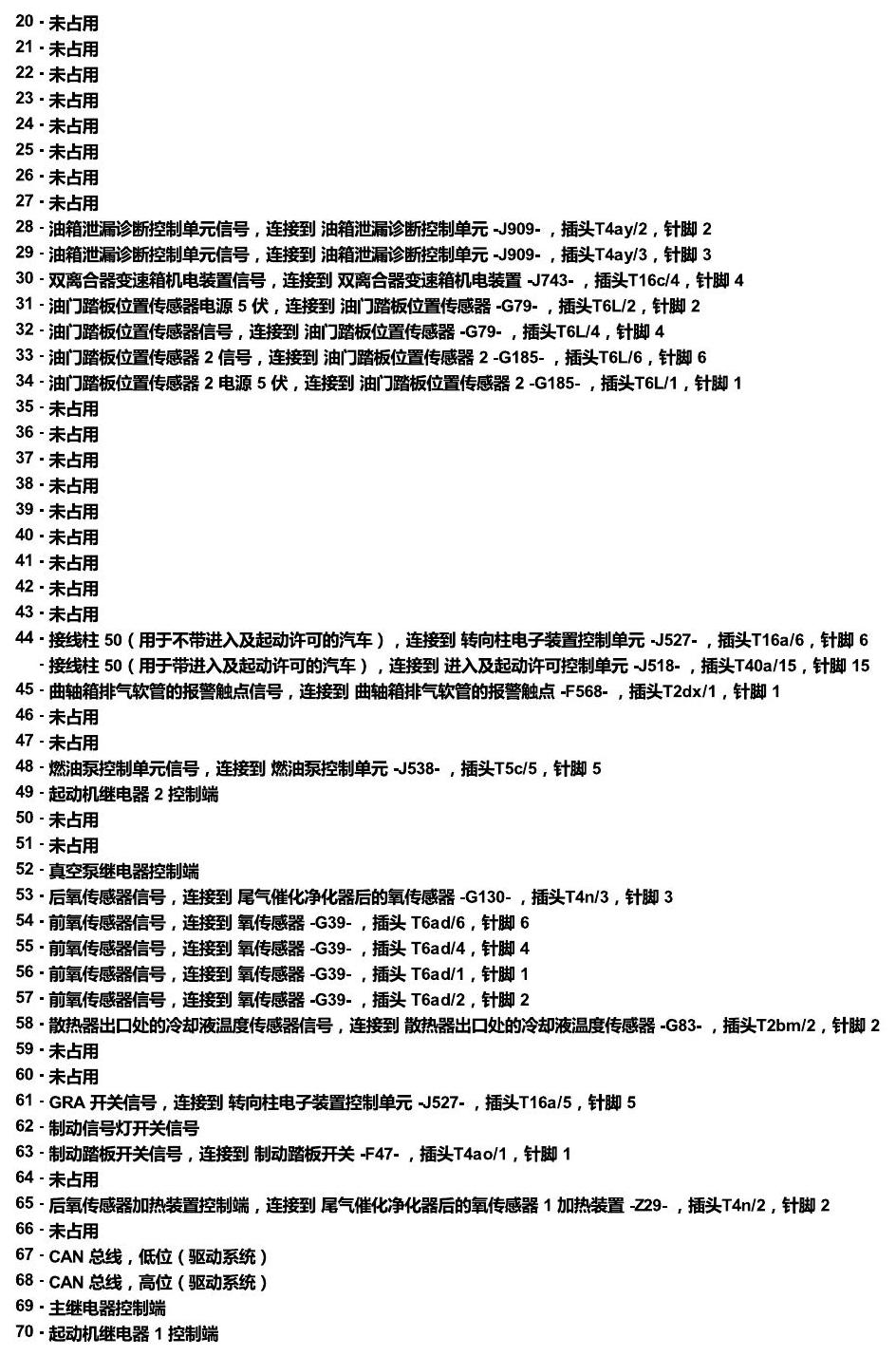 斯柯达科迪亚克 汽车前部的控制单元 电路图