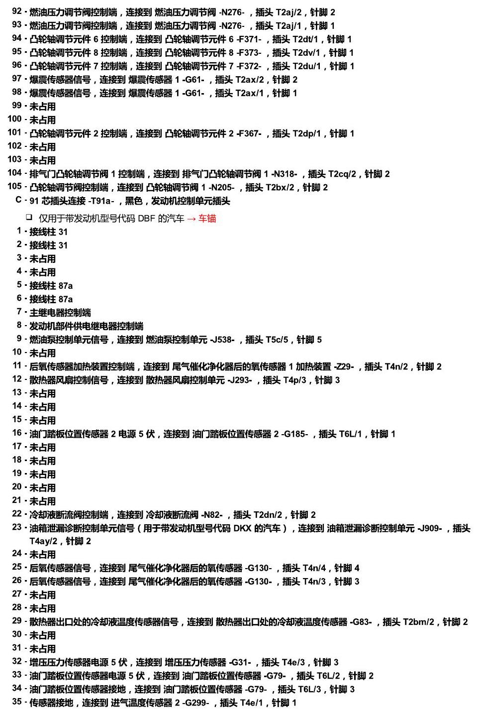 斯柯达科迪亚克 汽车前部的控制单元 电路图