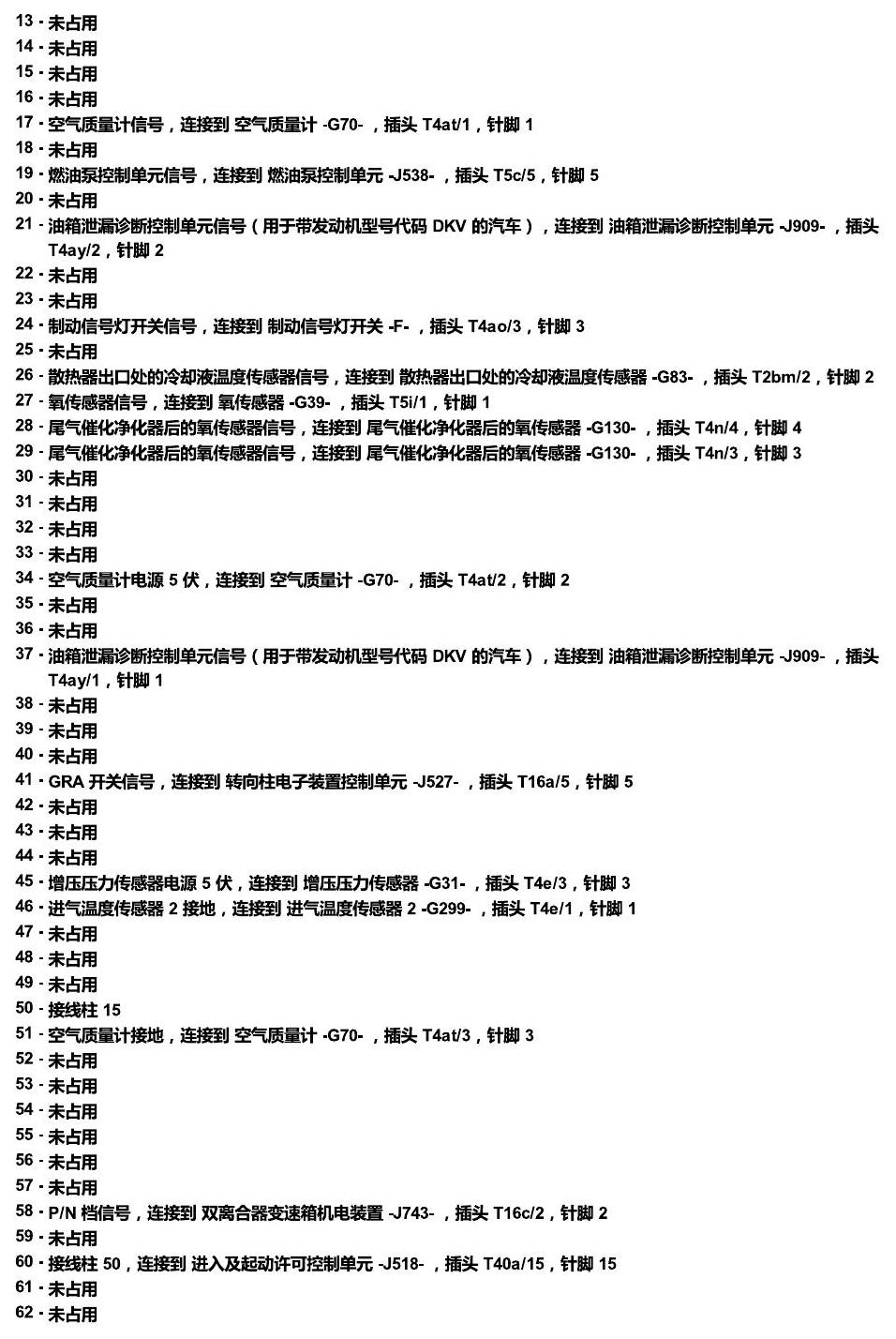 斯柯达科迪亚克 汽车前部的控制单元 电路图