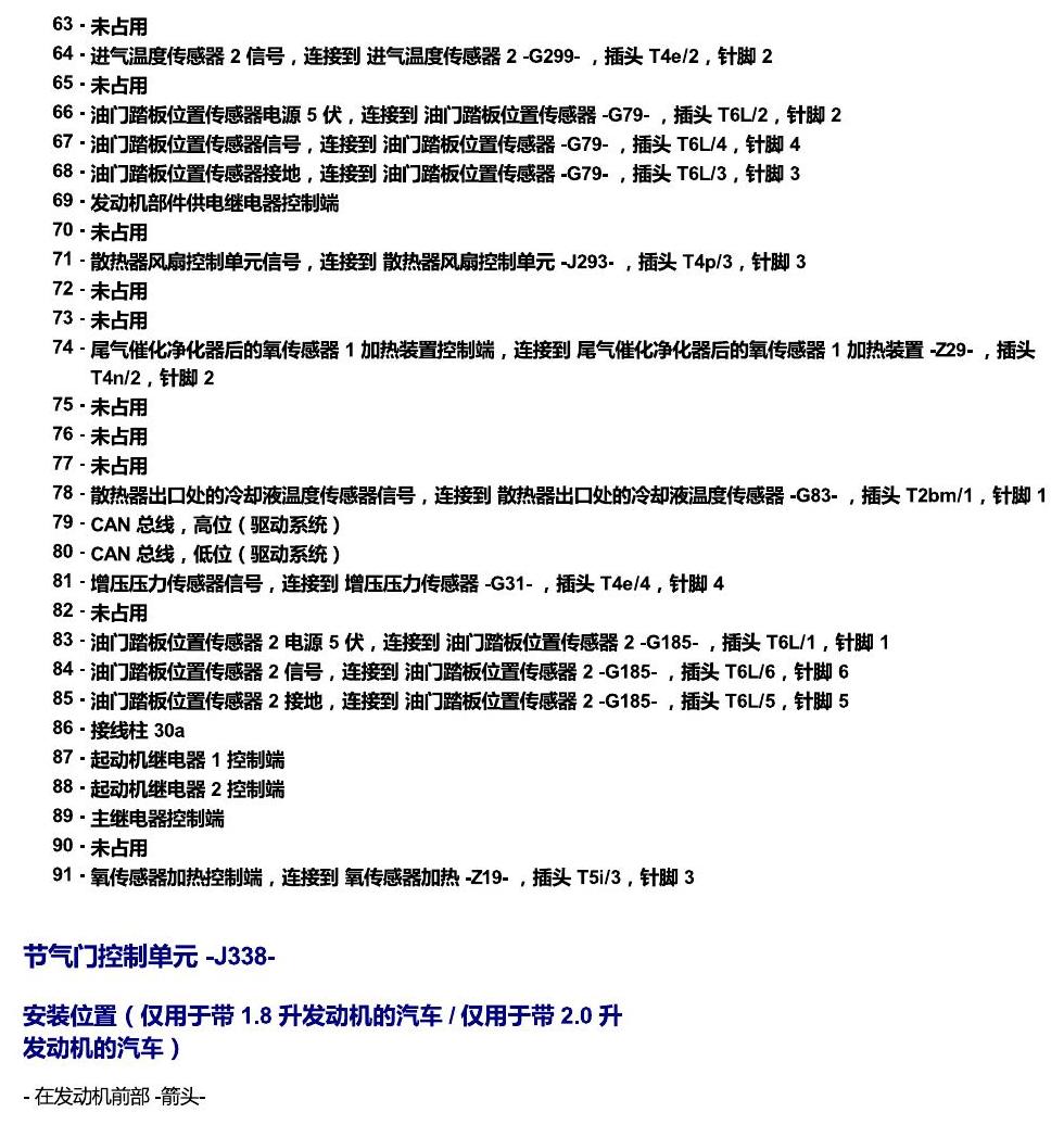 斯柯达科迪亚克 汽车前部的控制单元 电路图